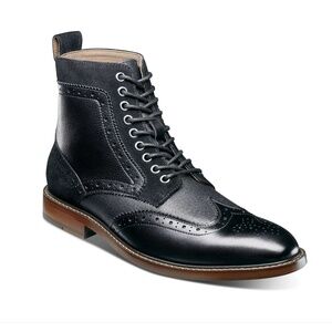 Stacy Adams Men's "Finnegan" Wingtip Black Lace-Up Boots Size: 11